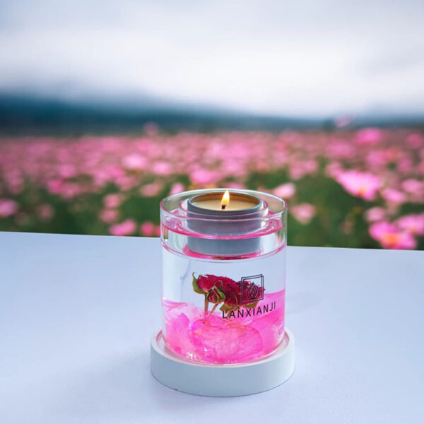 EPIKOS Jelly Aromatherapy Candle with Eternal Flower Inside and with Nighttime Illumination,12.35oz, 45 Hour Burn Time, Perfect Home Decor, Gift Choice, Floral, Fruity Scents (White Tea & Orchid) - 图片 2