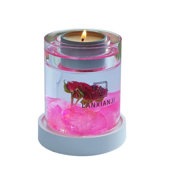 EPIKOS Jelly Aromatherapy Candle with Eternal Flower Inside and with Nighttime Illumination,12.35oz, 45 Hour Burn Time, Perfect Home Decor, Gift Choice, Floral, Fruity Scents (White Tea & Orchid)